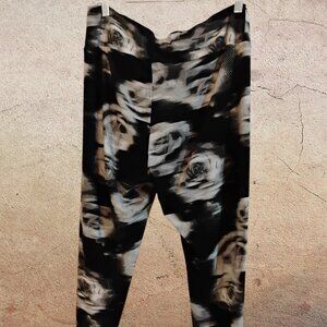 A black, white, and grey rose print NOBO